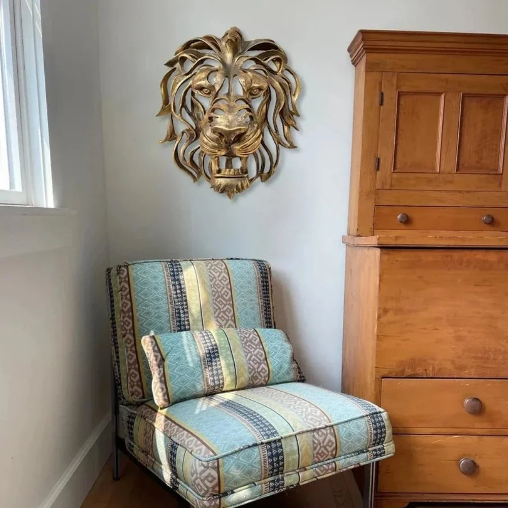 Large Lion Head Wall Mounted Sculpture