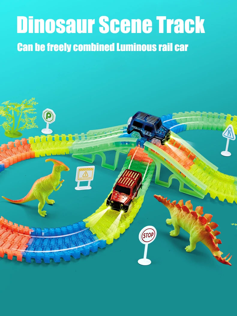 Luminous Dinosaur Track Light Mountain Road Puzzle