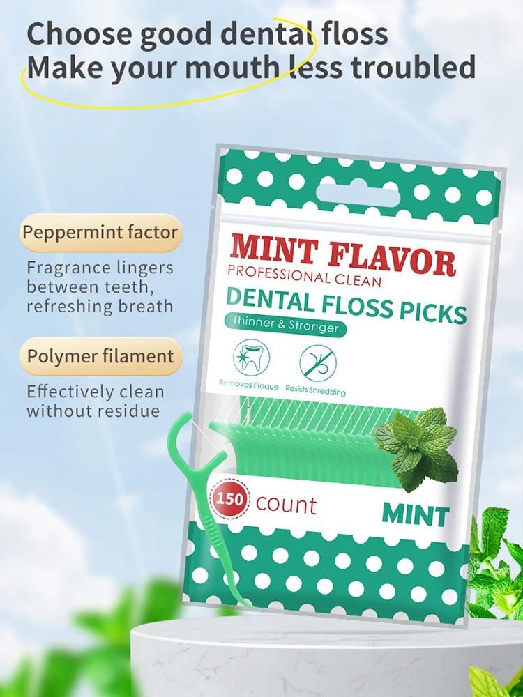 300PCS Mint Floss Sticks