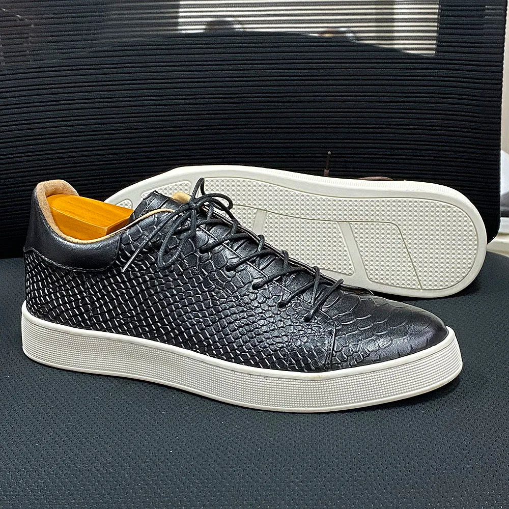 Large Size Derby Casual Shoes Genuine Leather Lace-Up