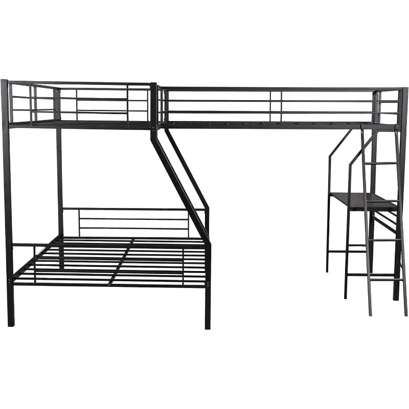 Metal Triple Bunk Beds Twin Over Full Bunk Bed Attached Twin Loft Bed