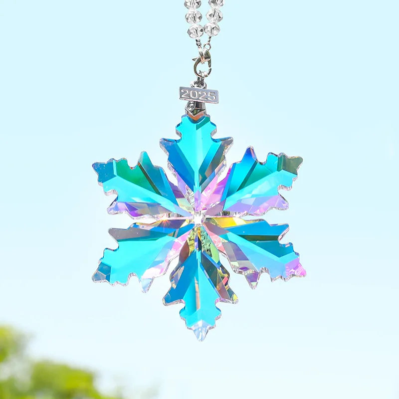 Colorful Transparent Crystal Snowflake Hanging Ornament