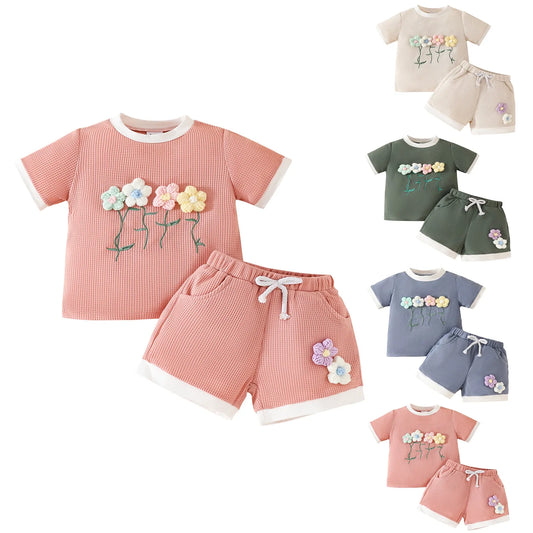 2Pc Short Sleeve T-shirt + Shorts Set
