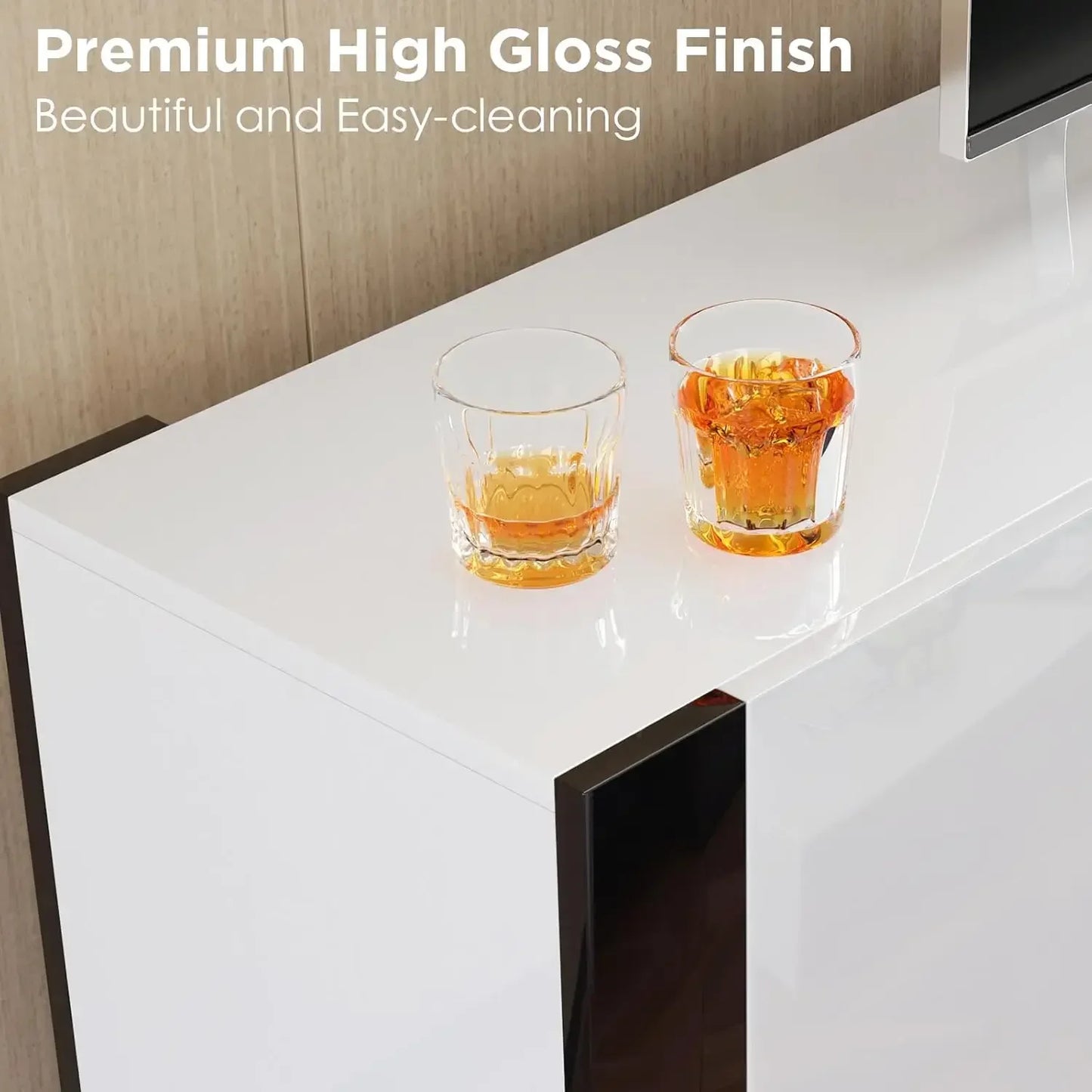 70" High Gloss Entertainment Center with 36" fireplace