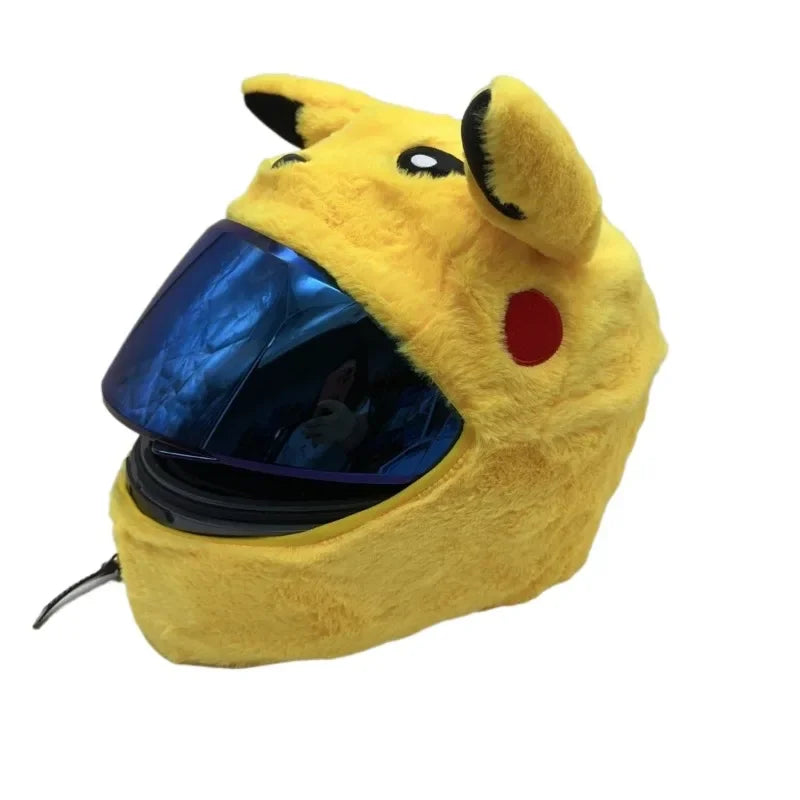 Cartoon Motorcycle Helmet Cover Fluffy Plush