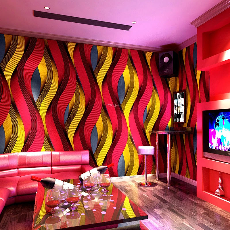 High-End Karaoke Hall 3D Reflective Wallpaper