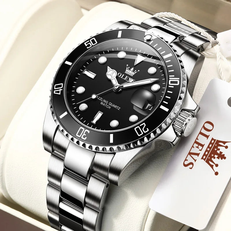 Waterproof Luminous Green Dial Wristwatch