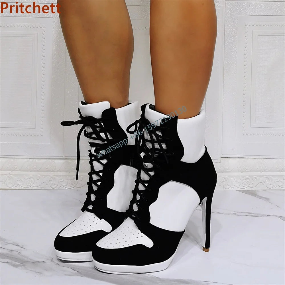 Round Toe Cross Tied Breathable Pumps Unique Fashion
