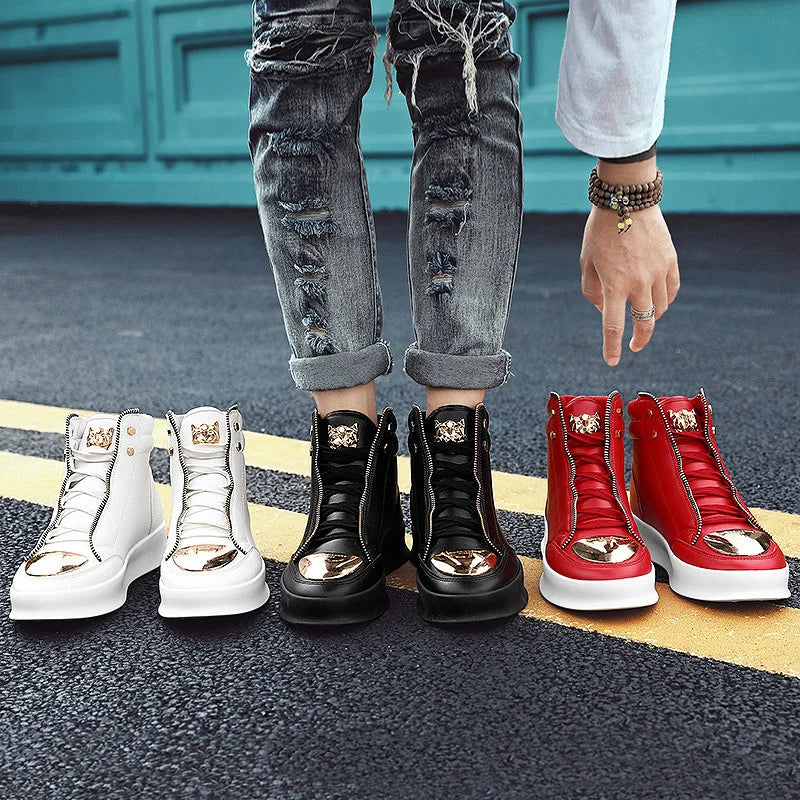 Red High Top Hip Hop Streetwear Men Casual Sneakers