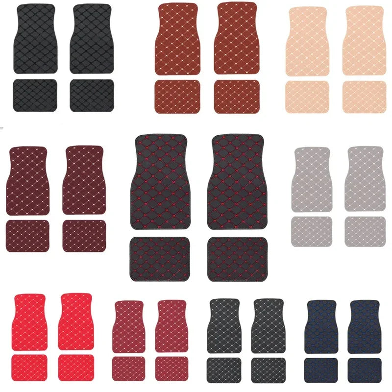 4PCS Universal Leather Front and Rear Mat Set