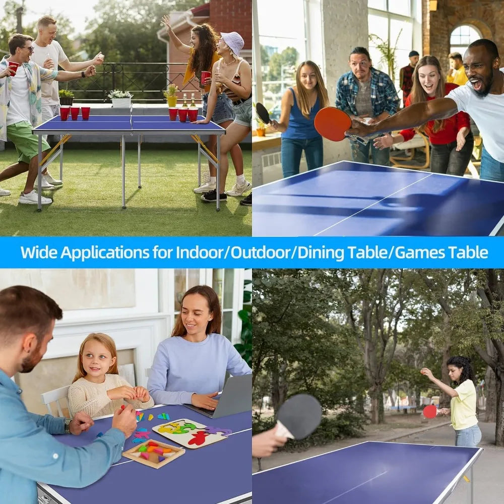 Ping Pong Table Foldable Portable Table Tennis Set