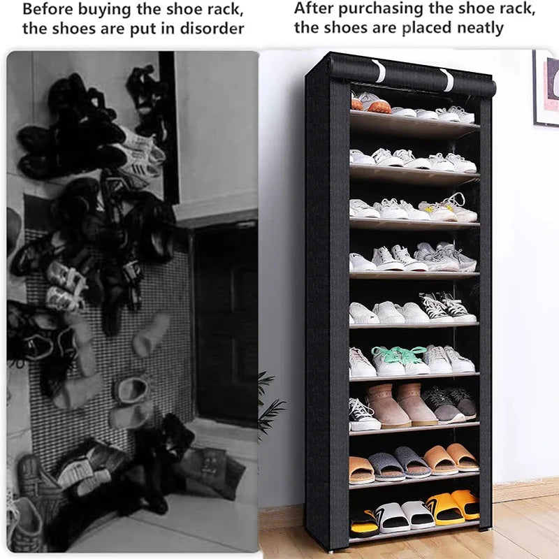 Shoe Rack Organizer Dustproof Space-Saving Shoe Shelf