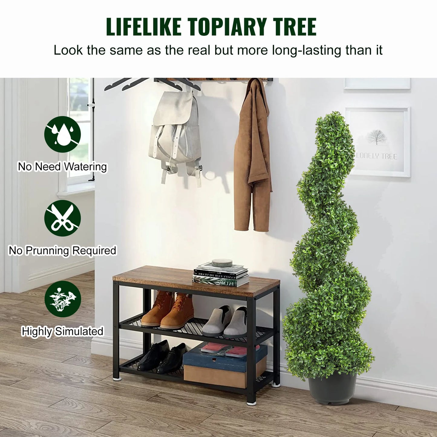 1/2pcs Spiral Artificial Plant 24/36/48in