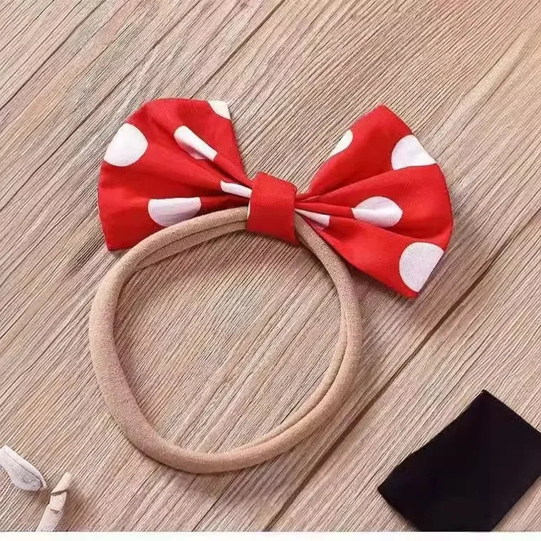 Minnie Mouse Polka Dot Sundress Bow Headband Skirt Set