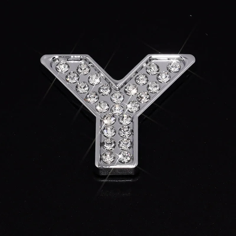 Silver Rhinestone Letters Numbers Car Stickers for Women and Girls