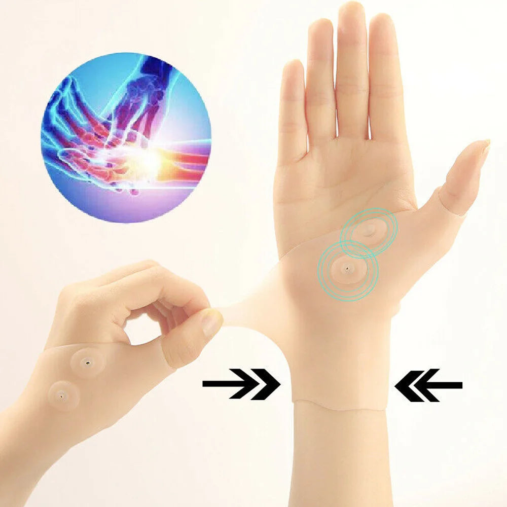 Magnetic Therapy Wrist Hand Thumb Support Gloves Massage Pain Relief