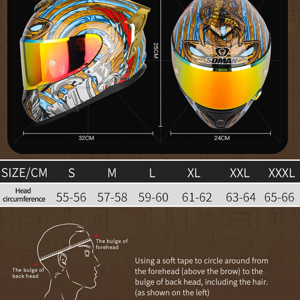 Full Face Adjustable Flip Up Double Lenses Moto Helmet