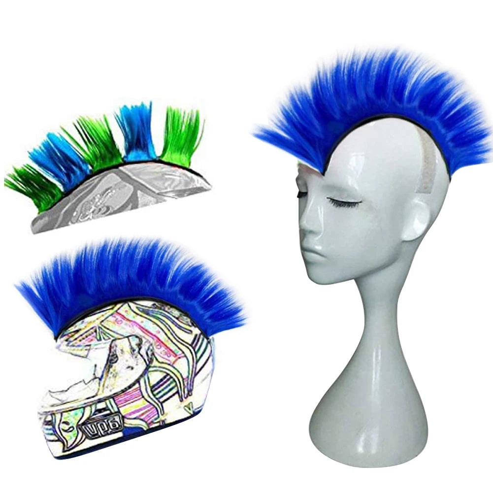 Punk Mohawk Synthetic Wigs Helmet Decoration