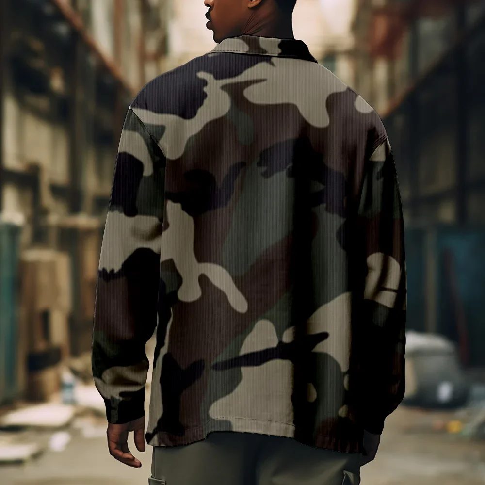 Printed Jacket Casual Mens Coat Autumn Winter