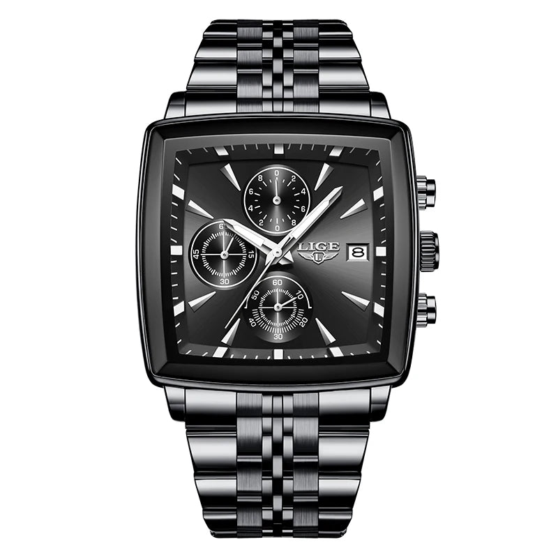 Square Chronograph Quartz Wristwatch Waterproof