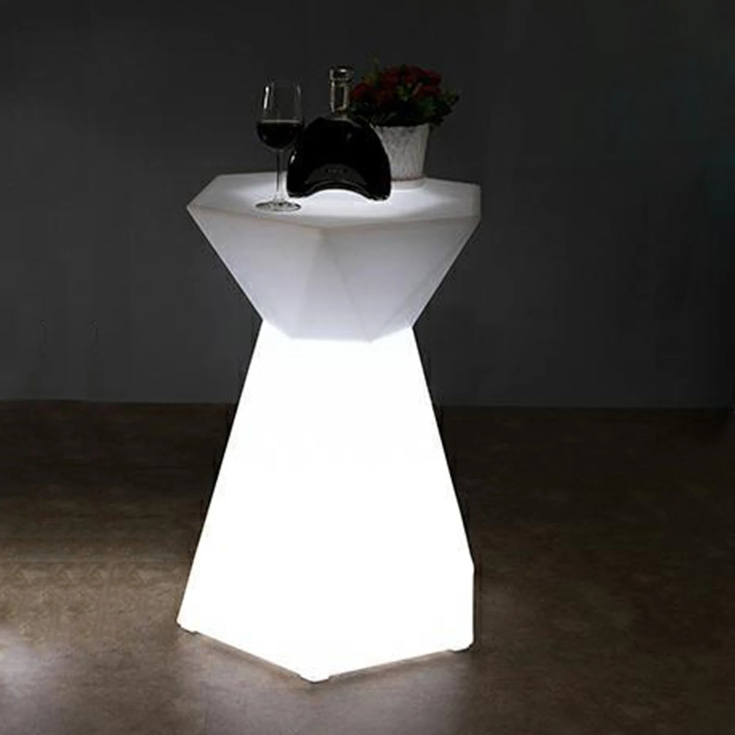 Hexagonal LED Light Up Accent Side Table