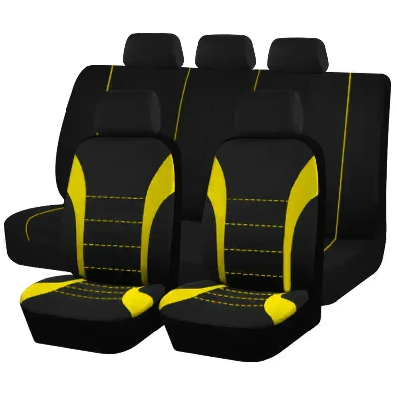 Seat Cover Polyester Fabric 7 Piece Set Four Season Universal