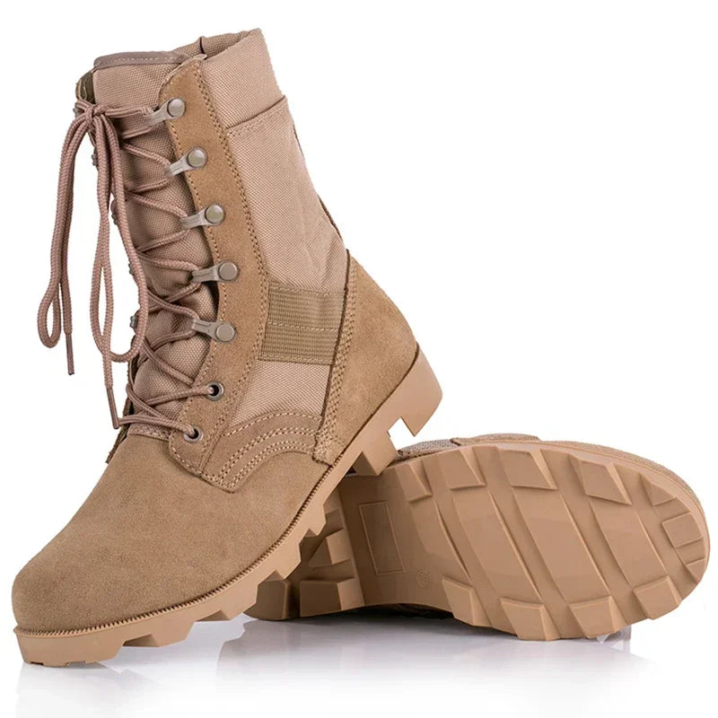 Camouflage Genuine Leather Panama Soles Tactical Combat Boots