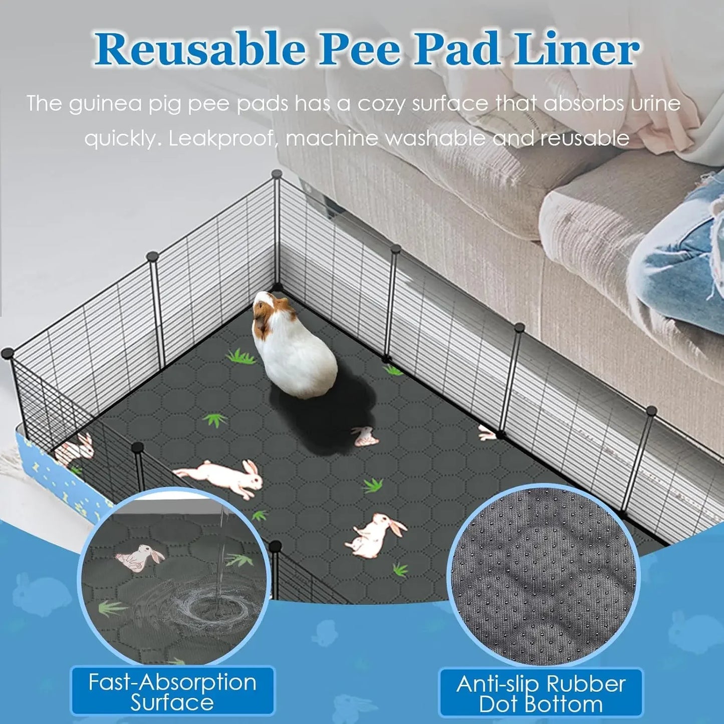 Guinea Pig Cage with Tarp and Bedding Pee Pad Liner