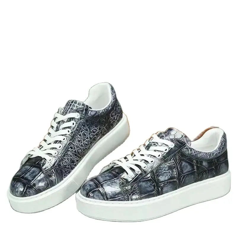 Fashion Crocodile Skin Genuine leather sneakers