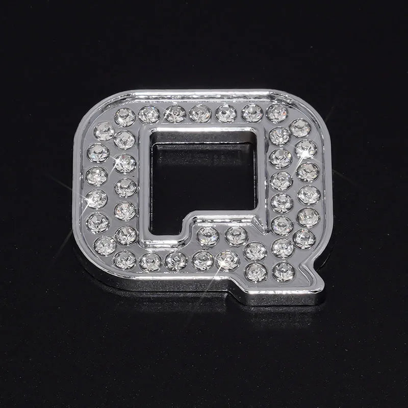 Silver Rhinestone Letters Numbers Car Stickers for Women and Girls