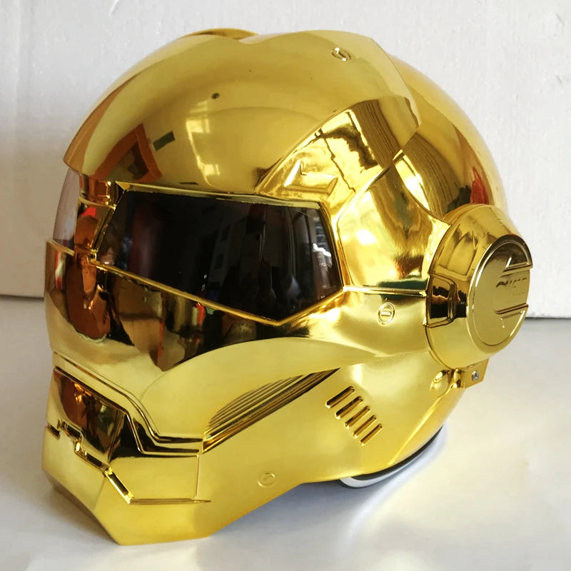MASEI 610 electroplate Gold Chrome motorcycle helmet half open face