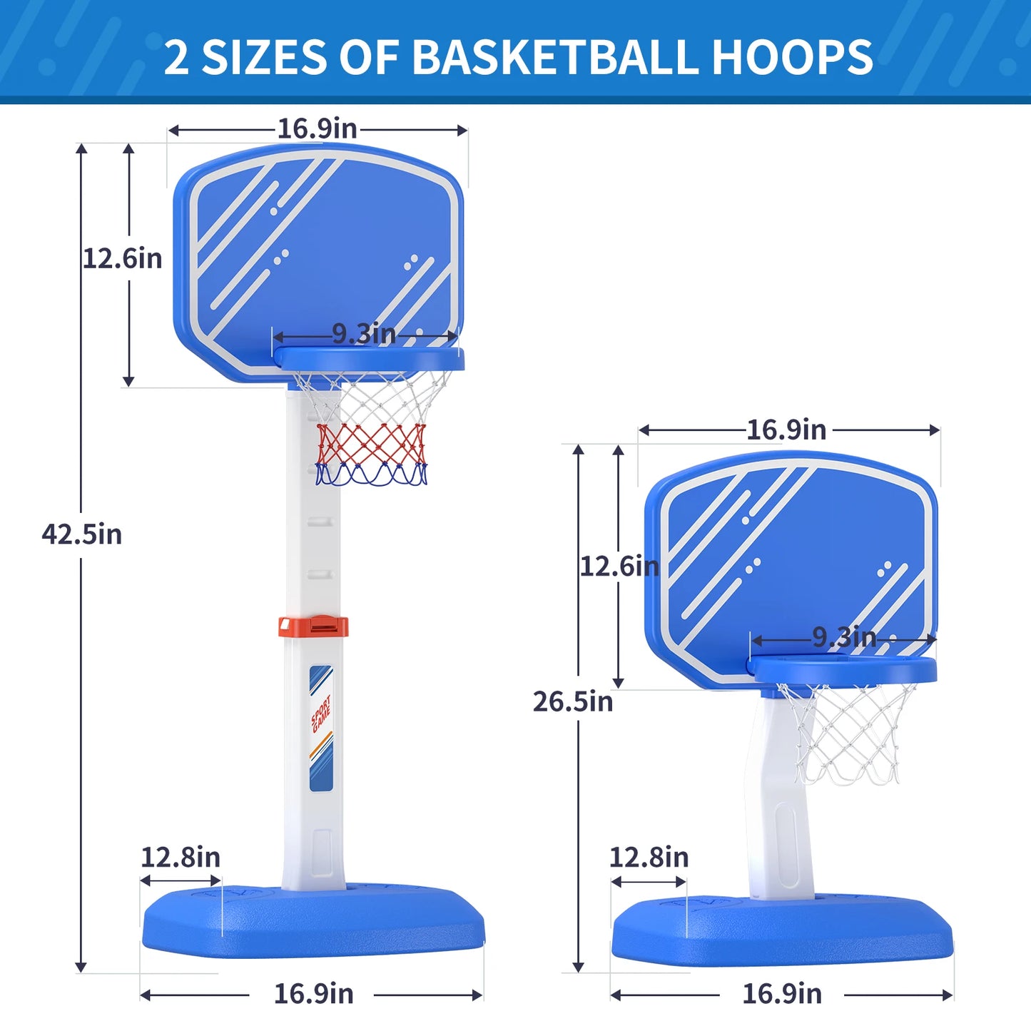Garden Pool Basketball Hoop with Adjustable Height