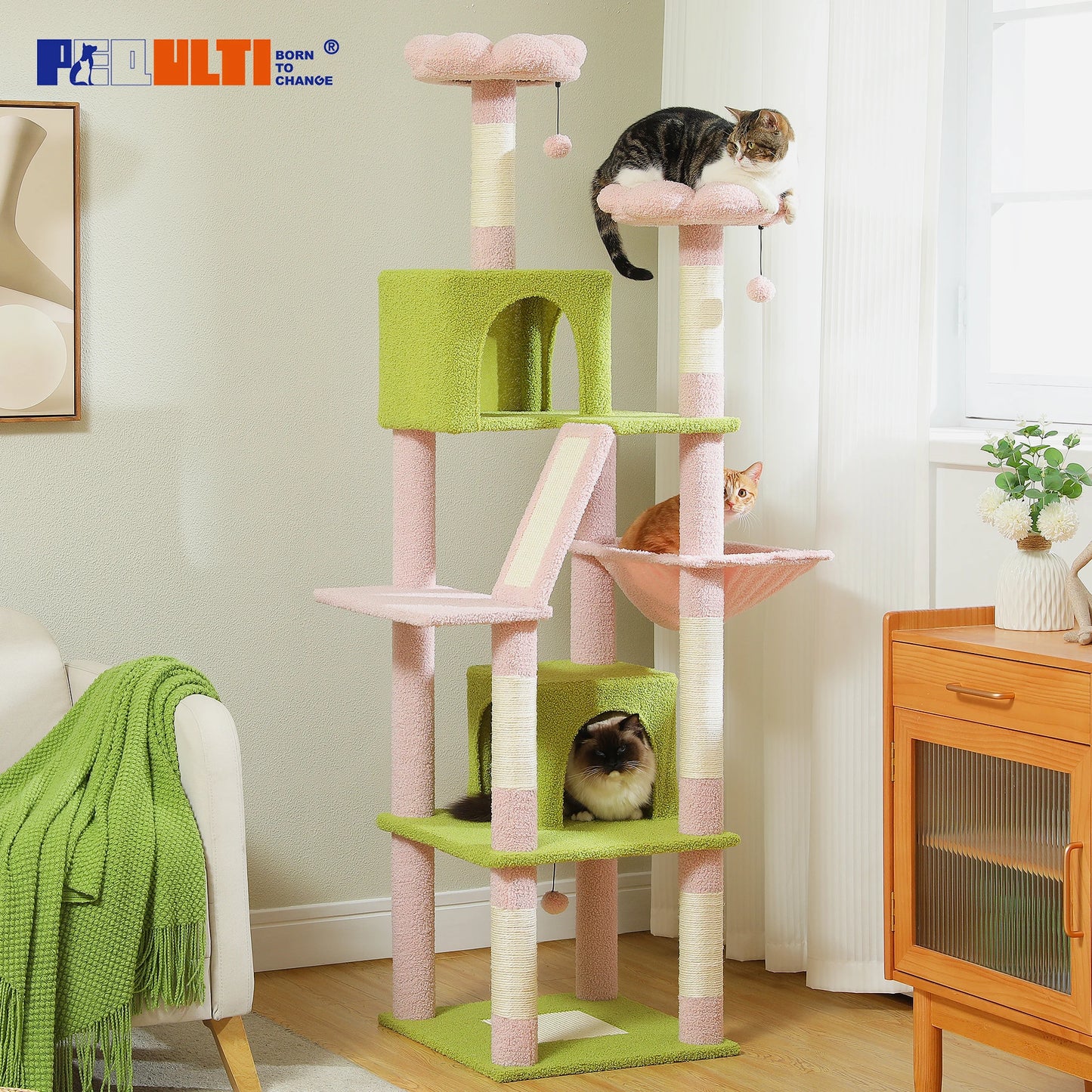 Multi-Level Cat Tree with Scratching Posts