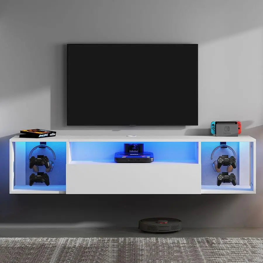 Floating TV Stand Wall Mounted with Lights
