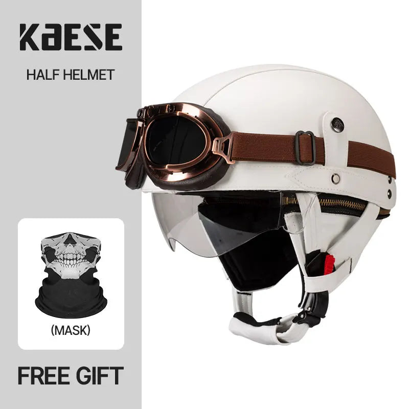 Vintage Half Face Motorcycle Helmet Unisex