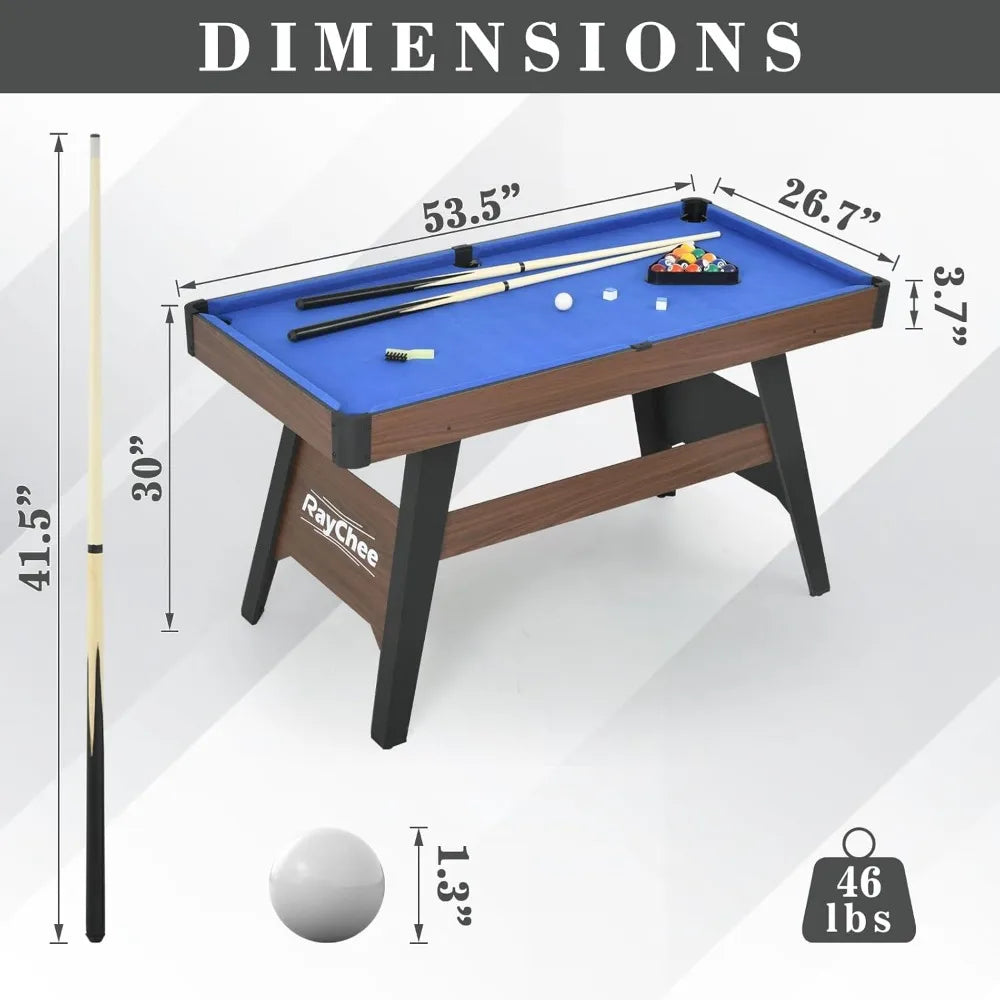 4.5Ft Pool Table W/ 2 Cue Sticks, Full Set of Balls