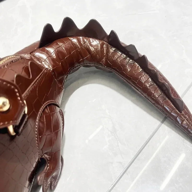 High Quality Handmade Crocodile Shape Shoulder Bag