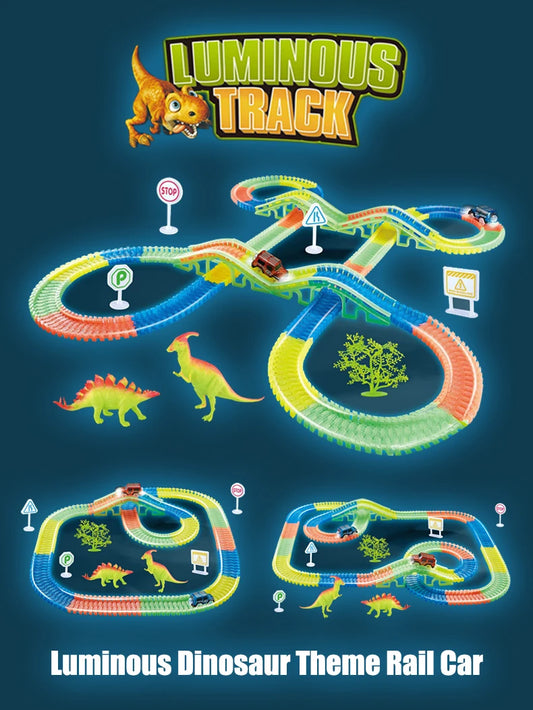 Luminous Dinosaur Track Light Mountain Road Puzzle