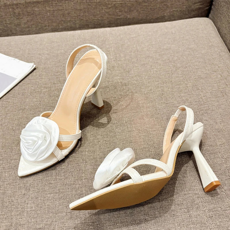 Pointed Open Toe Back Strap Sandals