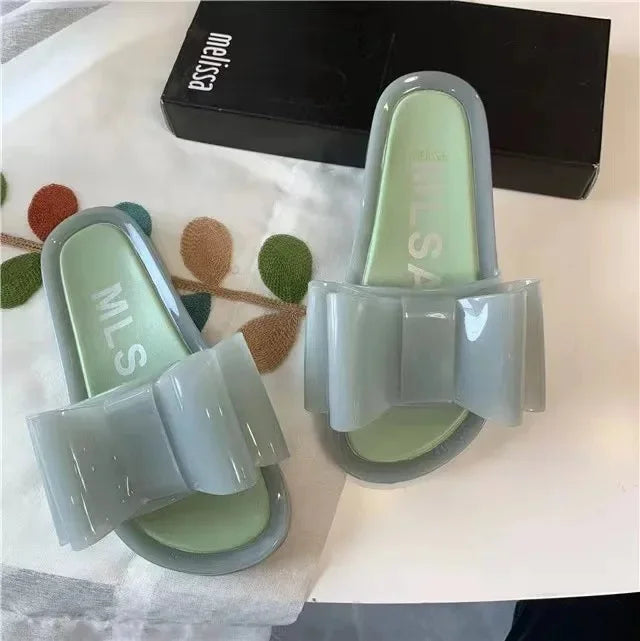 Women's Jelly Shoes Large Butterfly Flat Bottoms