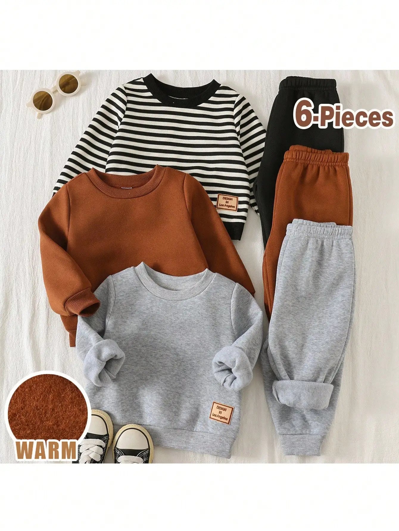 6pcs Set Baby Boy & Girl Cute Cartoon Outfits