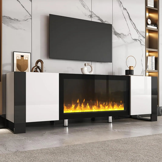 Modern Electric Fireplace TV Stand with Non-Heating Flame Effect