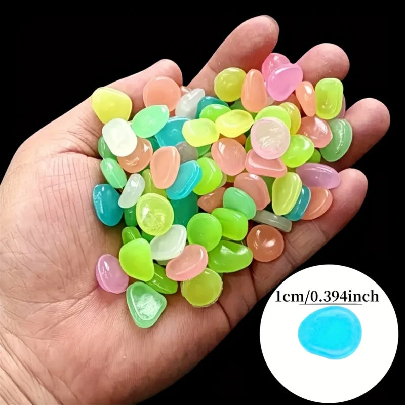Glow-in-the-Dark 1000-2000pc Colorful Glowing Stones Garden Landscape