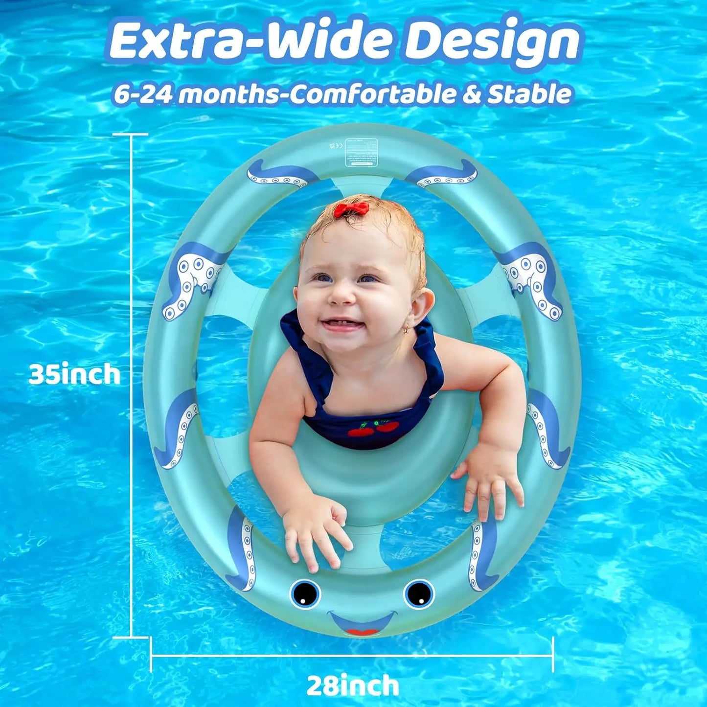 Baby Pool Float with Removable UPF50+ Sun Canopy