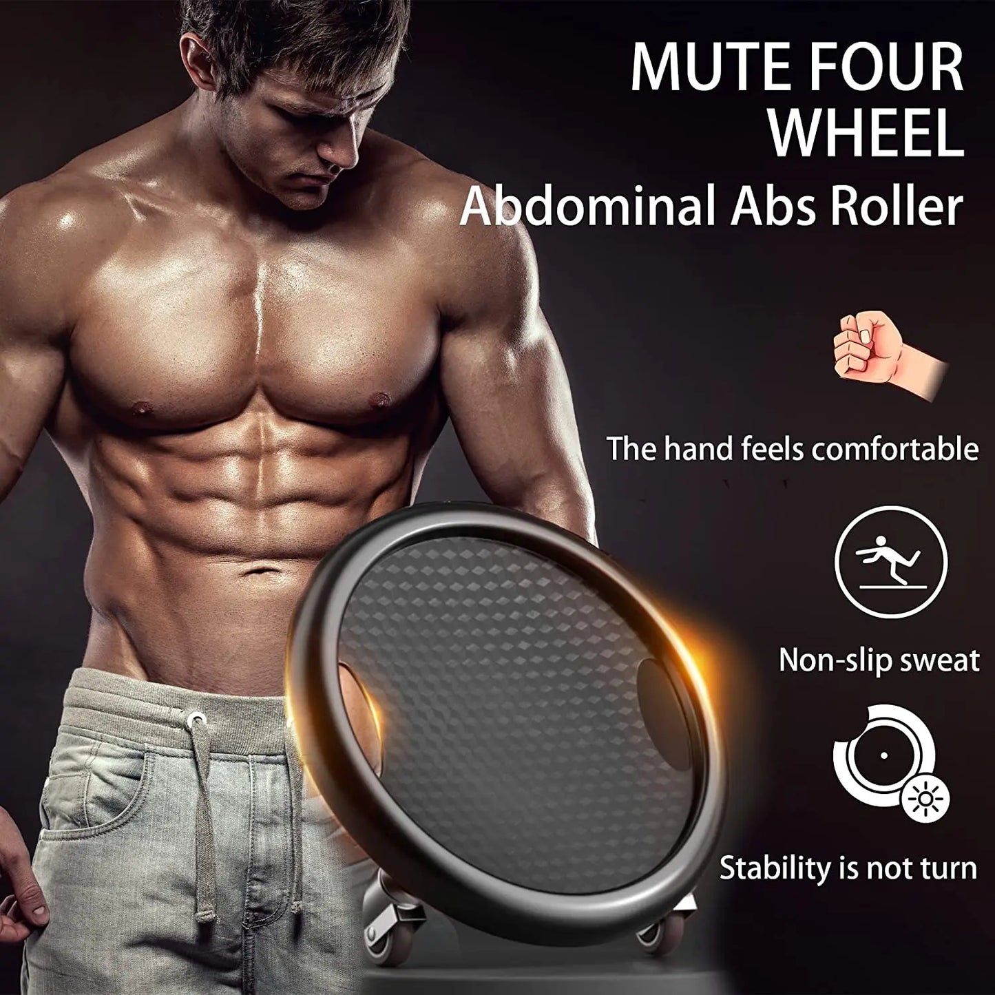 Abdominal Muscle Plate 4-wheel Sliding Roller Disc