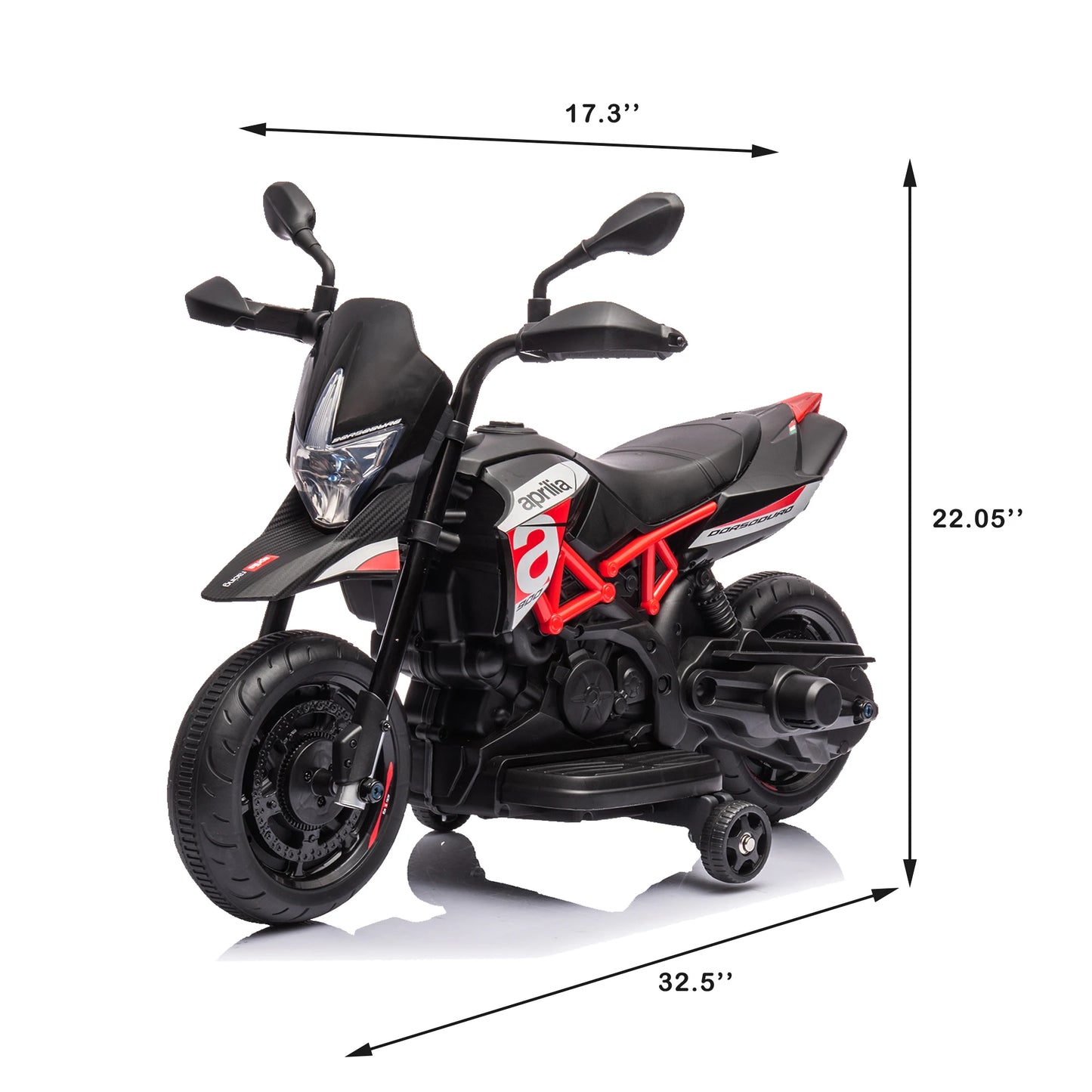 Electric Motorcycle 6V Kids Ride On Toy w/Training Wheels