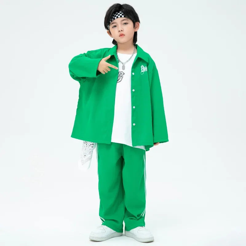 Children's Hip-hop Clothes Street Green Unique