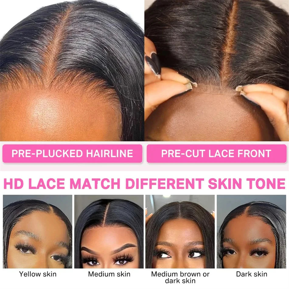 5x5 HD Lace Front Glueless Wig Human Hair Ready to Wear