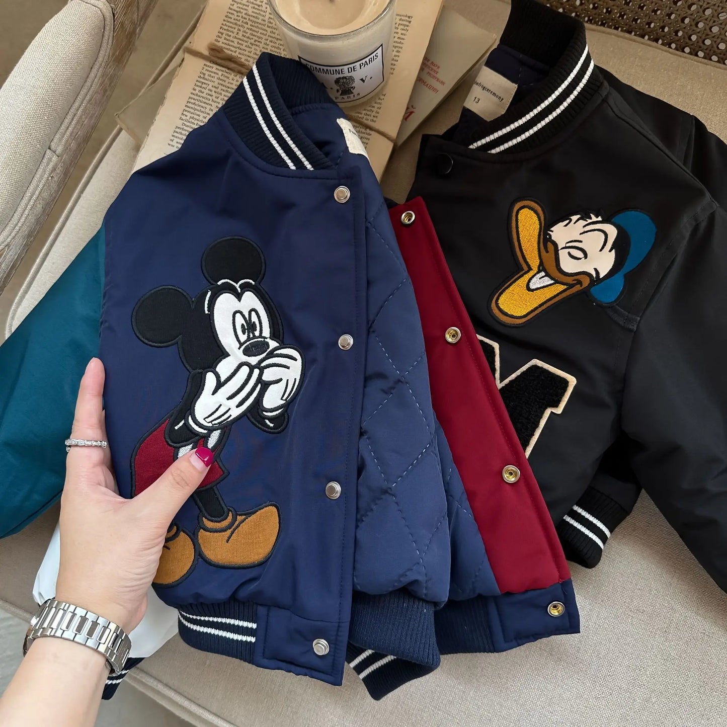 Children Baseball Jackets Mickey Mouse Donald Duck Embroidery