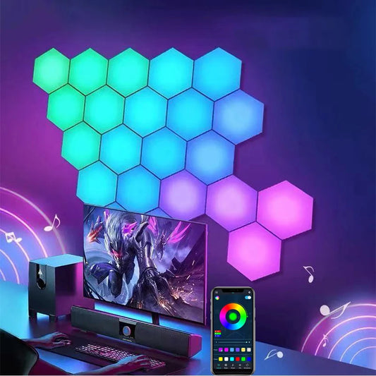 RGB Intelligent Hexagonal Color-Changing Night Light DYI Shape